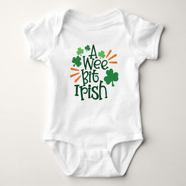 A Wee Bit Irish St. Patrick's Day Baby Bodysuit (Front)