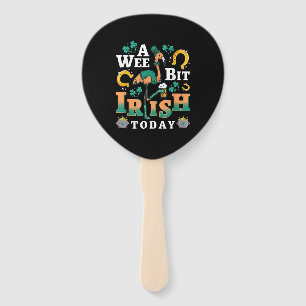 A Wee Bit Irish Today St. Patrick’S Day Flamingo Hand Fan