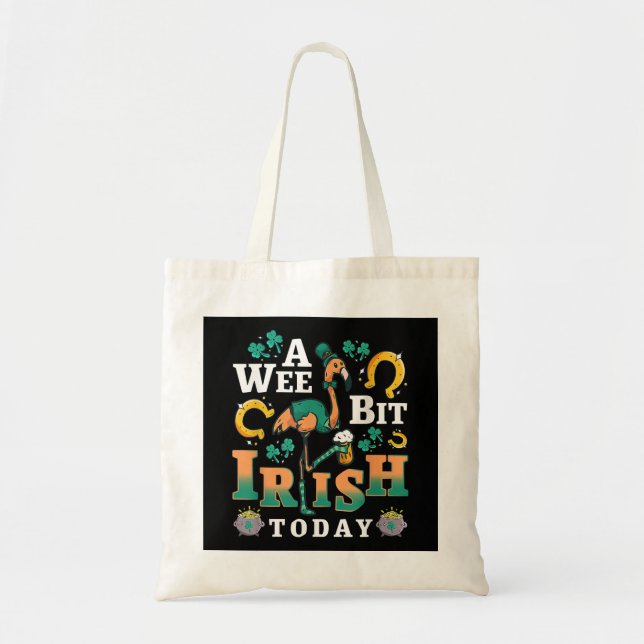A Wee Bit Irish Today | St. Patrick’S Day Flamingo Tote Bag (Front)