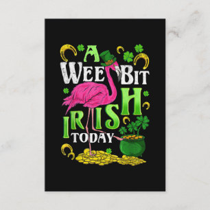 A Wee Bit Irish Today St. Patricks Day Flamingo Enclosure Card