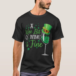 A Wee Bit O Wine St Patricks Day Shirt Funny Wine