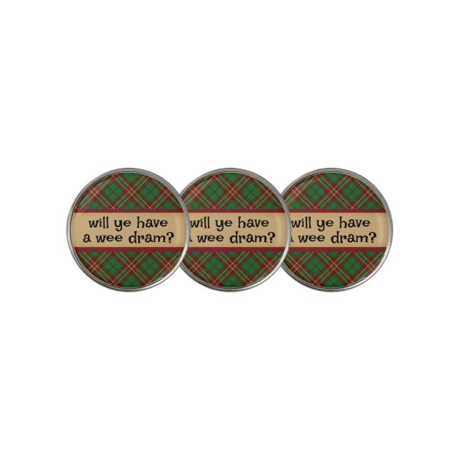 A Wee Dram of Scotch  Golf Ball Marker (3 Up)