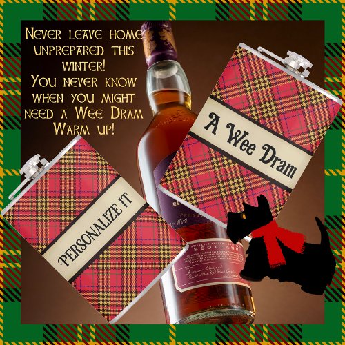 A Wee Dram of Scotch Tartan  Flask