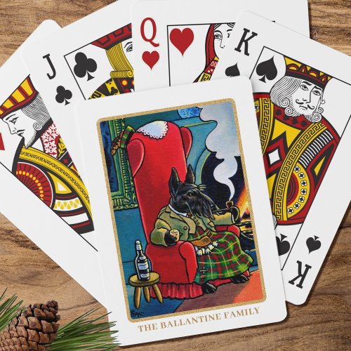 A wee dram Scottie Dog Christmas Custom Poker Cards