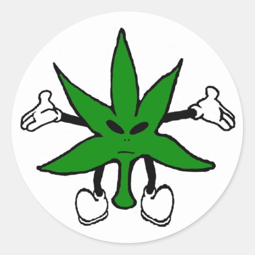 A Weed Alien Sticker