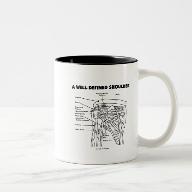 A Well-Defined Shoulder (Anatomical Humor) Two-Tone Coffee Mug
