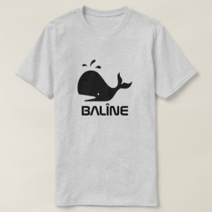 A whale and Kurdish word for whale, balîne, grey T-Shirt