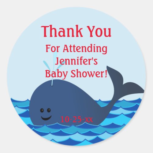 A Whale Of A Baby Shower Sticker