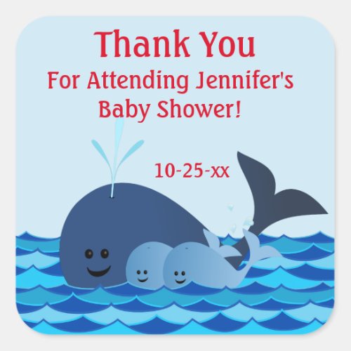A Whale Of A Twins Baby Shower Sticker