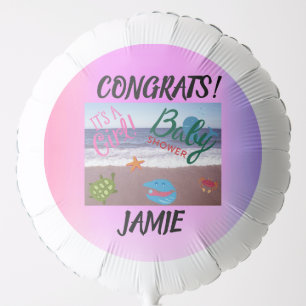 A Whale-y Cute Baby Girl Shower by the Ocean Balloon