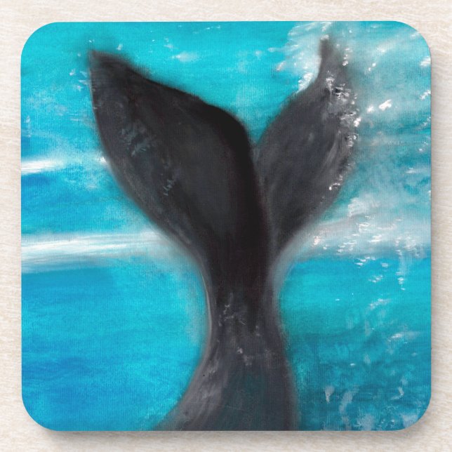 A Whale's Tail   Beverage Coaster (Front)