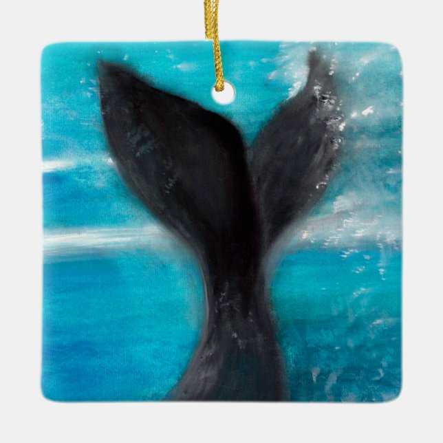 A Whale's Tail   Ceramic Ornament (Front)