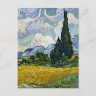 A Wheatfield with Cypresses Van Gogh Holiday Postcard