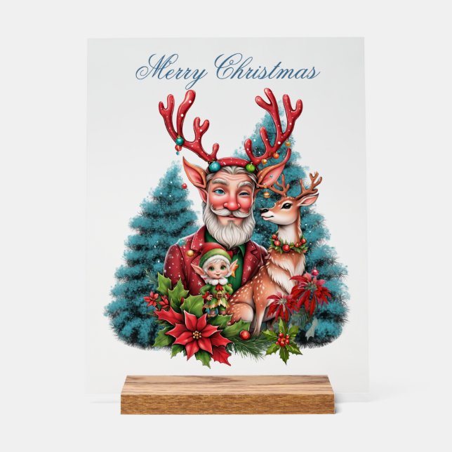 A whimsical Christmas illustration, Acrylic Sign (Front)