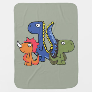 A whimsical dinosaur friend, cute and adorable. stroller blanket