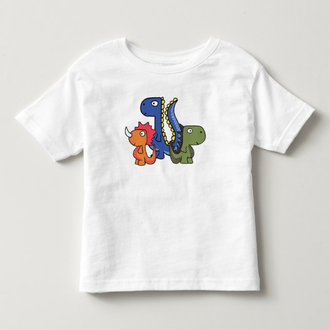 A whimsical dinosaur friend, cute and adorable. toddler t-shirt (Front)
