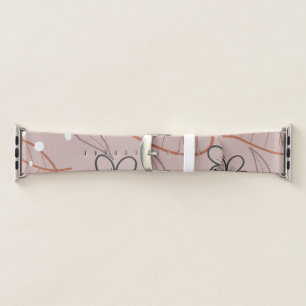 A Whimsical Flower and Leaves Print Apple Watch Band