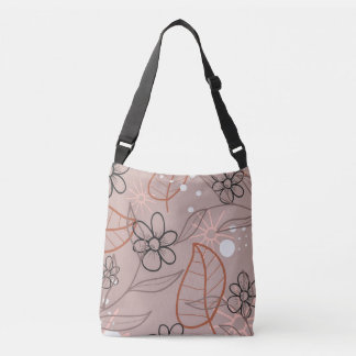 A Whimsical Flower and Leaves Print Crossbody Bag