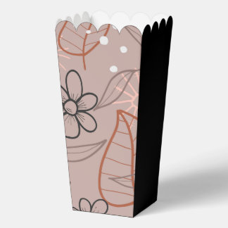 A Whimsical Flower and Leaves Print Favor Boxes