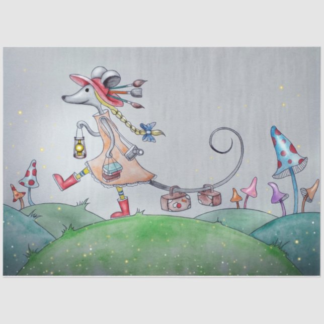 A Whimsical Mouse Artiste Tissue Paper (Front)