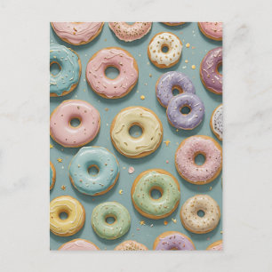 A Whimsical Pastel Donut Dream Holiday Postcard
