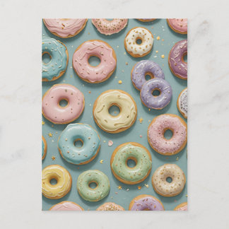 A Whimsical Pastel Donut Dream Holiday Postcard