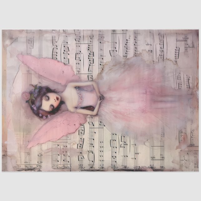 A Whimsical Pink Angel Series Design #11 Tissue Paper (Front)