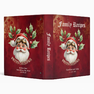 A whimsical steampunk Santa Claus 3 Ring Binder