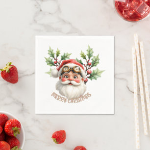 A whimsical steampunk Santa Claus  Napkins