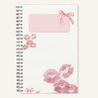 A Whisper of Pink: Lip Prints and Bows Notebook