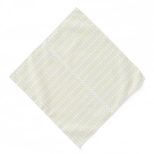 a white and gold geometric pattern bandana