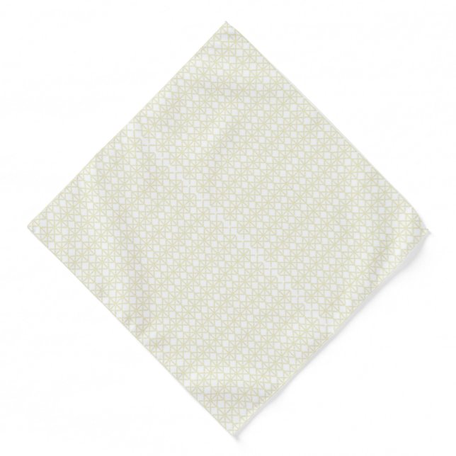 a white and gold geometric pattern bandana (Front)