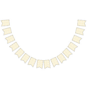 a white and gold wallpaper with a pattern on it bunting flags