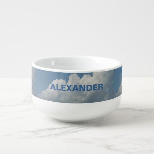 A White And Gray Clouds Blue Summer Sky Custom Soup Mug