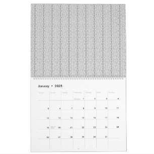 a white and gray wallpaper with a pattern on it calendar