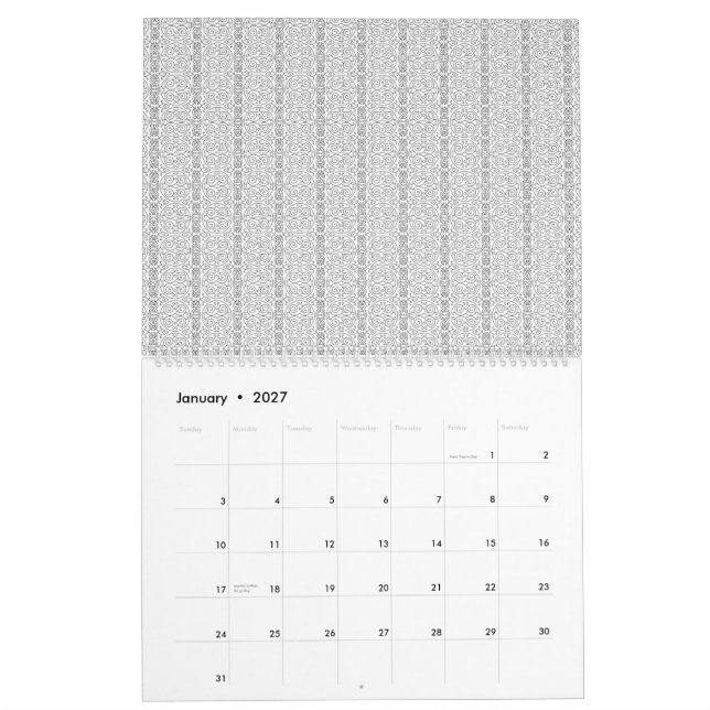 a white and gray wallpaper with a pattern on it calendar (Jan 2027)