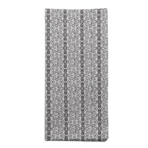 A white and grey geometric pattern fills the image cloth napkin