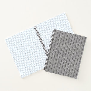 A white and grey geometric pattern fills the image notebook