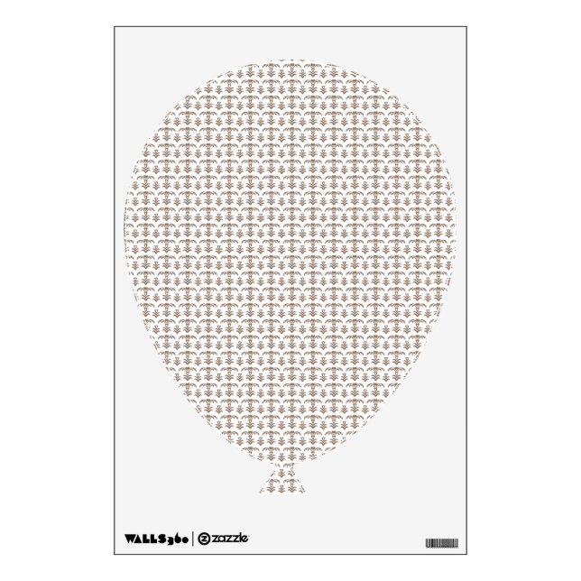 a white background with a brown pattern on it wall decal (Front)