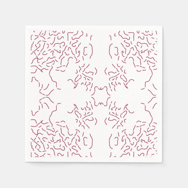 a white background with a lot of red lines napkins (Front)