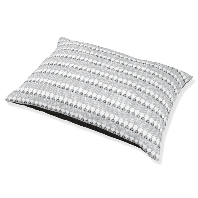  a white background with a pattern of circles pet bed (Angled)