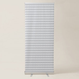 a white background with a pattern of circles retractable banner