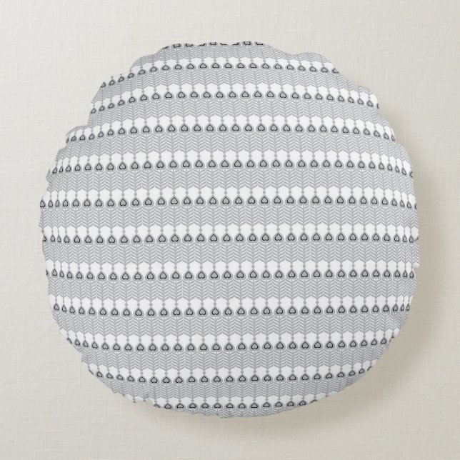  a white background with a pattern of circles round pillow (Front)