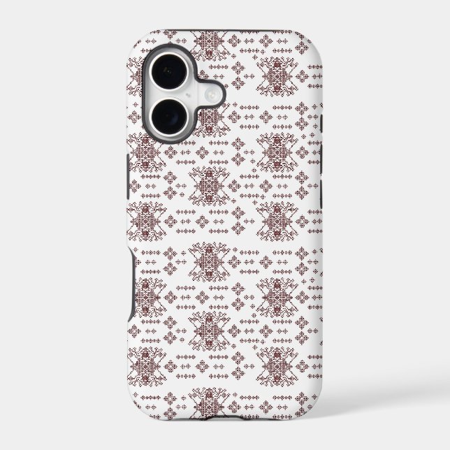  a white background with a red pattern on it iphone case (Back)