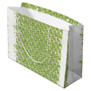 a white background with brown dots on it large gift bag
