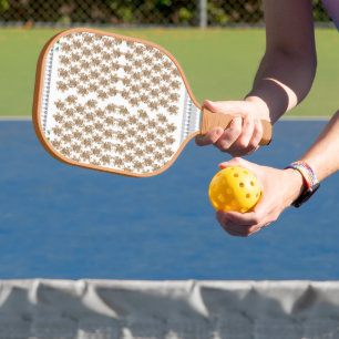 a white background with brown flowers on it carbon fiber pickleball paddle