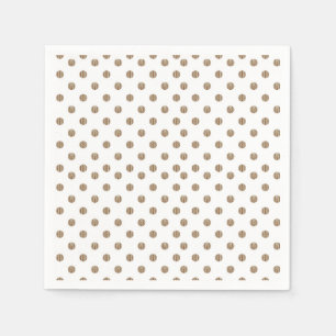 a white background with brown polka dots napkins