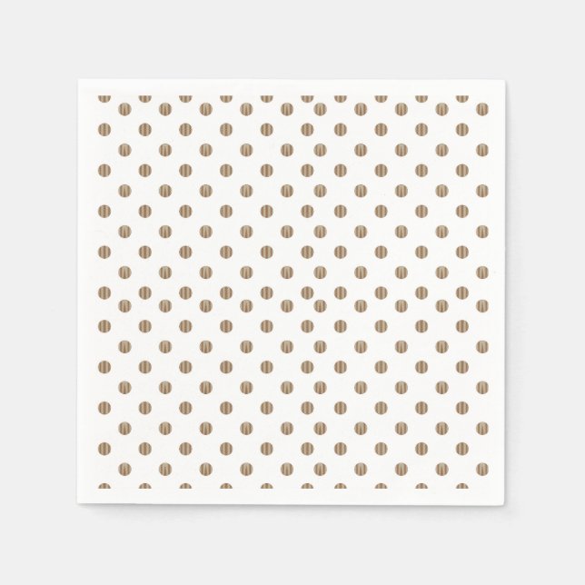 a white background with brown polka dots napkins (Front)