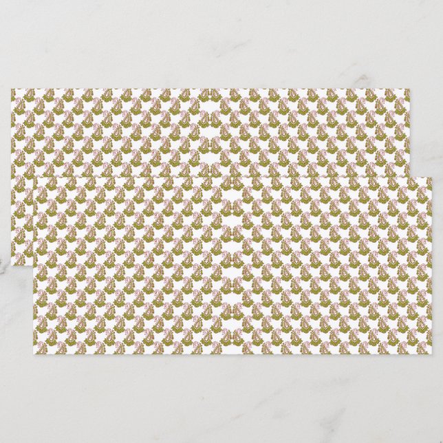 a white background with green leaves on it menu (Front/Back)