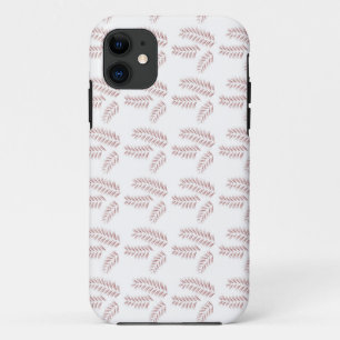 a white background with pink leaves on it iPhone 11 case